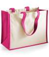 W422 Westford Mill Printers Jute Classic Shopper Fuchsia colour image